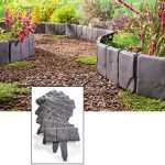 garden border edging (usa warehouse) interlocking faux stone border edging, 10 piece garden  borders, ZPVKHOU