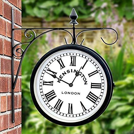 garden clock outdoor garden kensington station outside bracket wall clock 25cm double  sided NGVQEPB