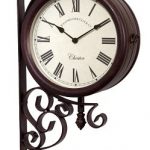 garden clock outdoor garden wall station clock u0026 temperature with bracket, swivels 21cm WDKQTQR