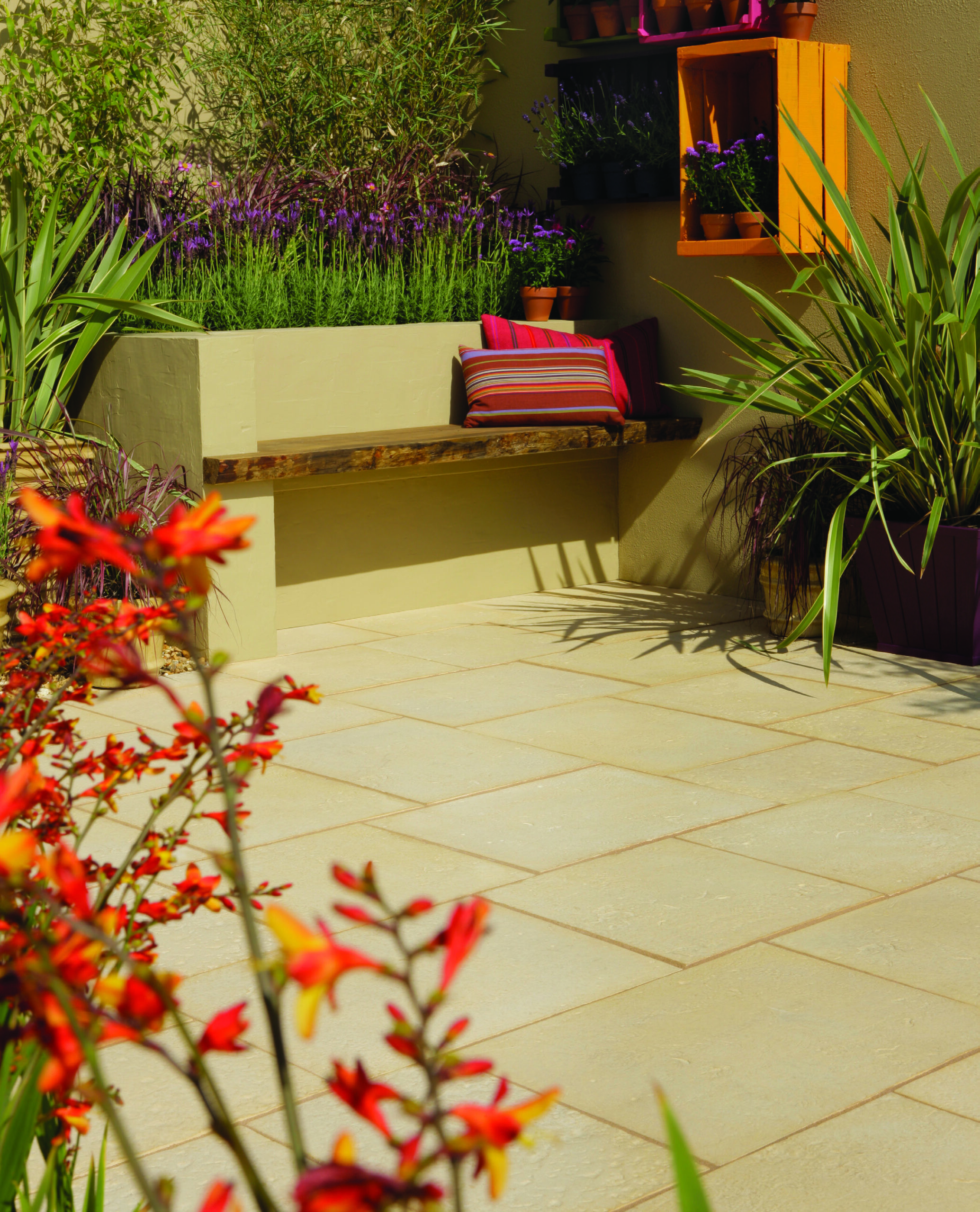 garden design ideas aged riven paving from bradstone NZLUOIV