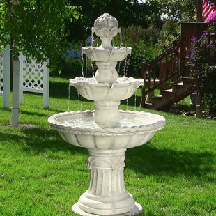 garden fountains dunkle fiberglass 4-tier electric water fountain SSOIBYE