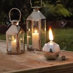 garden lanterns on a deck stock photo - 9856367 XWRUWZY