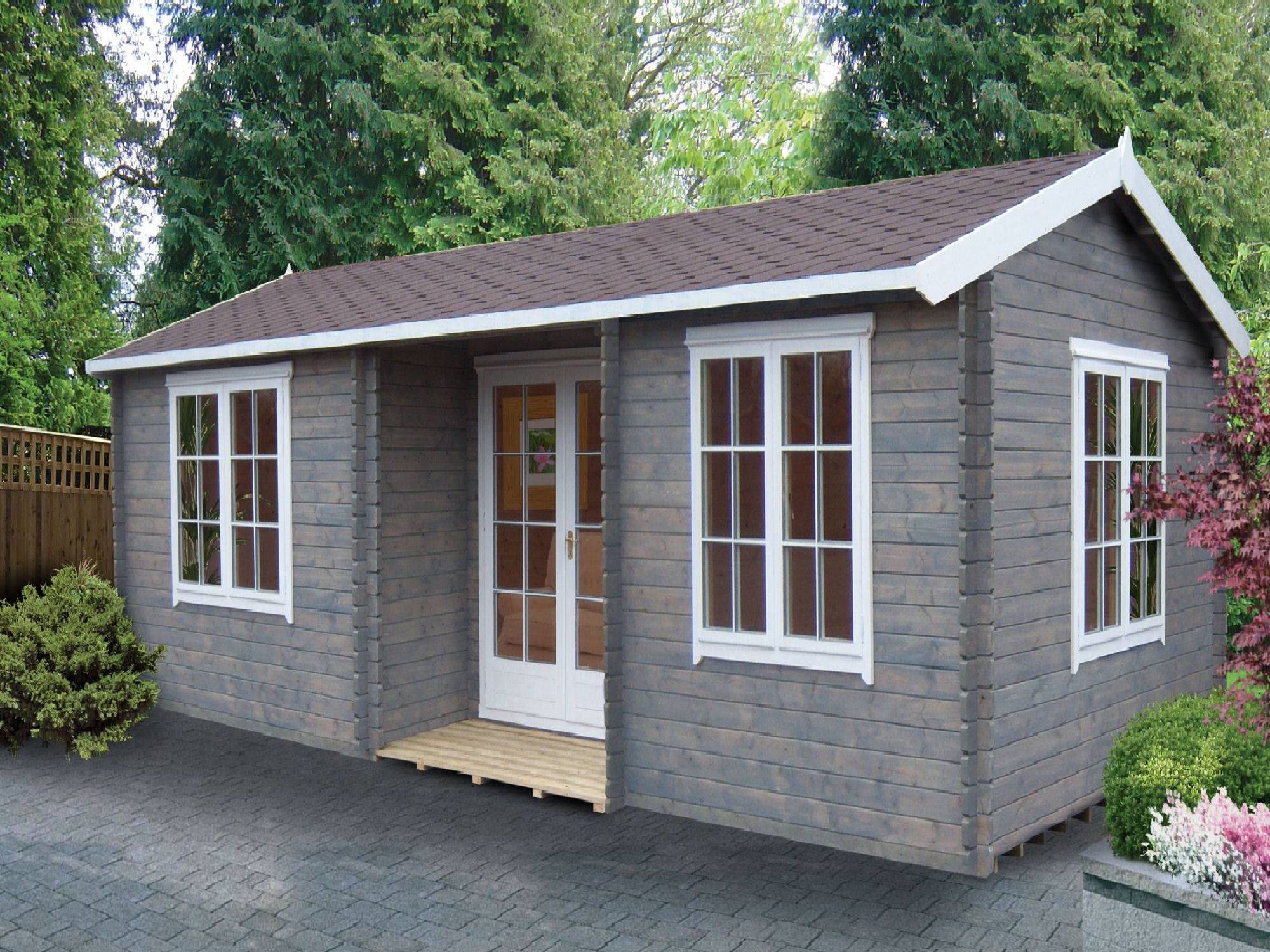 garden log cabins 14g x 26 (4.19m x 7.89m) shire elveden log cabin (44mm to HBBCNTP