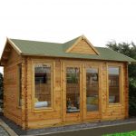 garden log cabins installed forest garden alderley 34mm log cabin 13ft 1 SWEZBXY