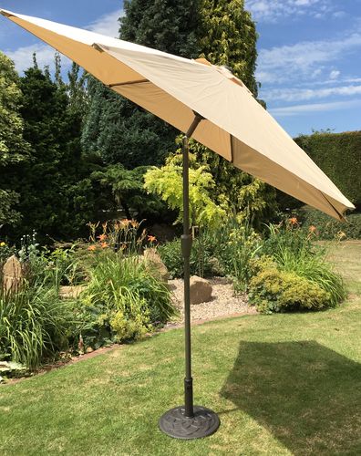 garden parasols large 2.7m metal crank and tilt garden parasol umbrella - 10 colours TDFFZRQ