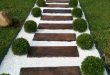 garden path ideas clean stone and wood ladder effect ISZUHXA