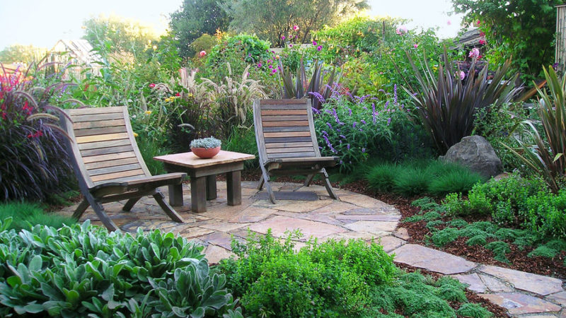 garden patio ideas lush slate patio FUJTNDJ