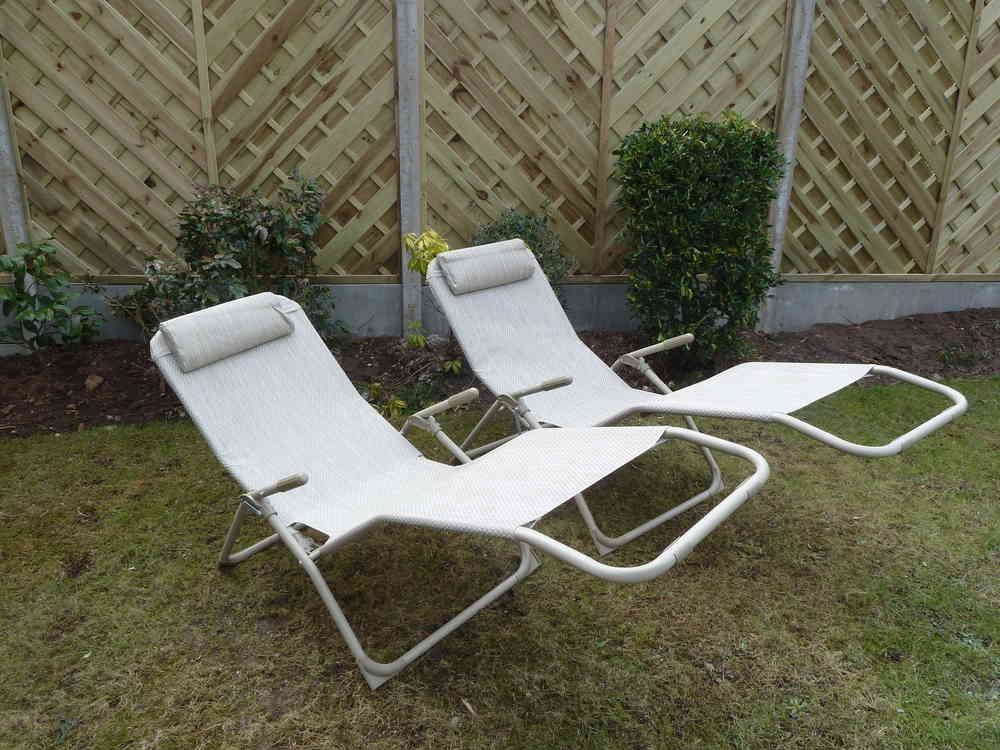 garden recliners set of 2 garden sun lounger chairs beige garden recliner relaxer chair VIPEXSZ