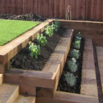 garden retaining wall retaining wall wooden sleepers - google search FJXBYPC