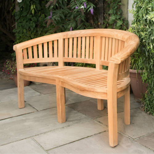 garden seat curved teak garden bench to seat 3 SSPSTJO