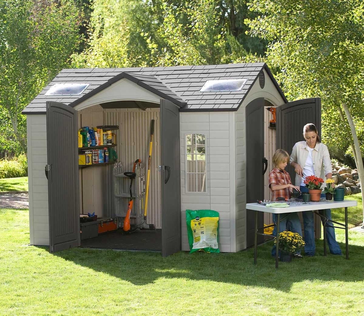 garden sheds lifetime 10ft x 8ft dual entrance shed AFDKTIJ