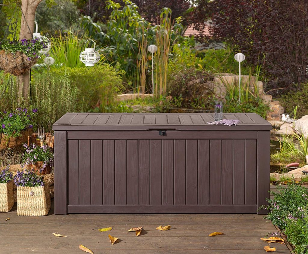 garden storage boxes garden storage bench box large 570l keter resin furniture lockable  waterproof: MMLWXVZ