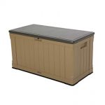 garden storage boxes lifetime 60167 outdoor storage box, 116 gallon, heather beige SXXBOKX