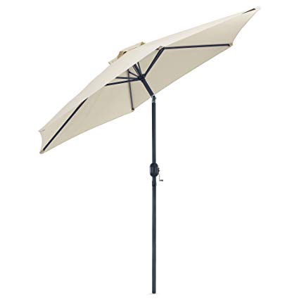 garden umbrella vonhaus 8.8 feet (2.7meter) steel powder coated ivory garden patio parasol DFIQIRZ