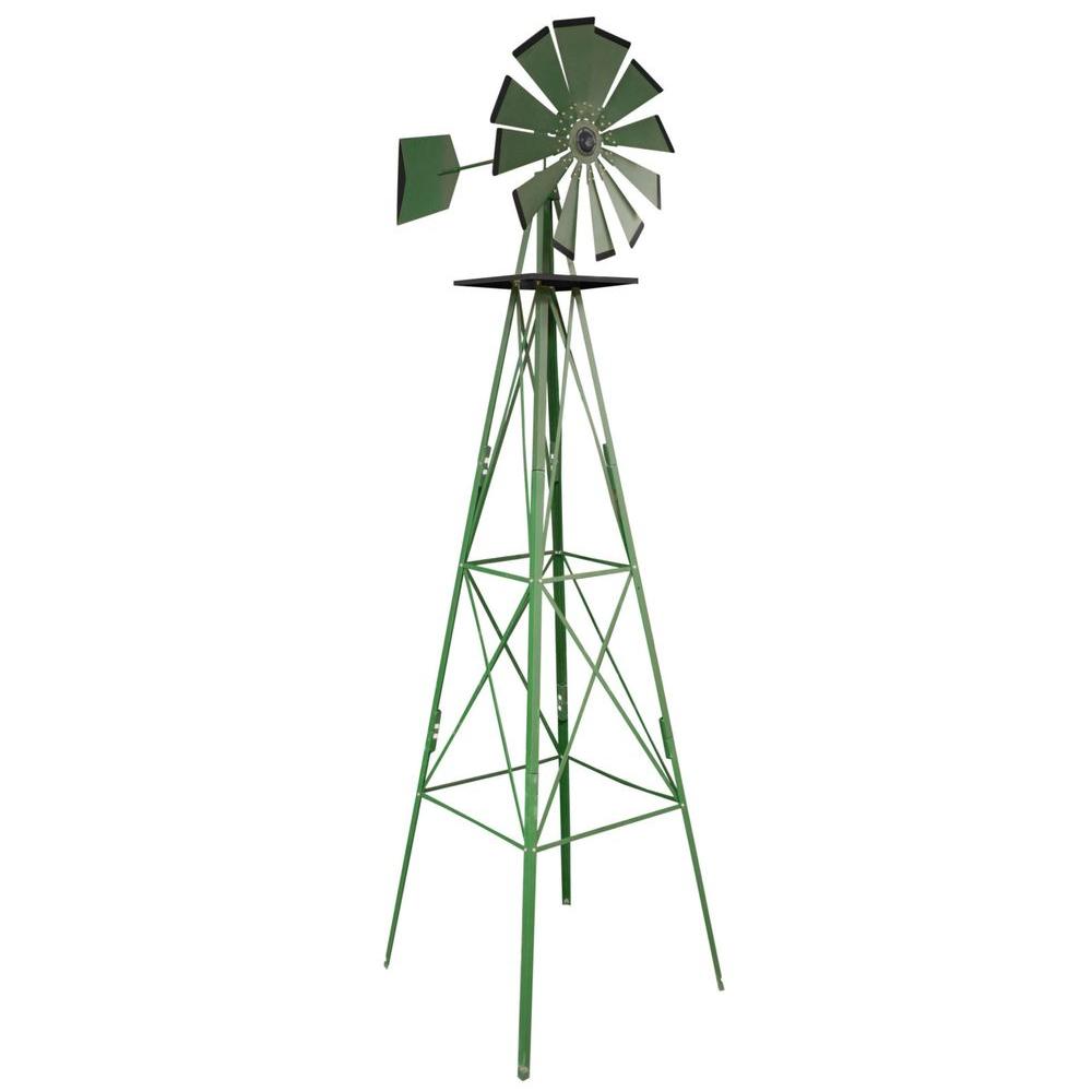 garden windmill green steel classic decorative windmill WDKVUAH