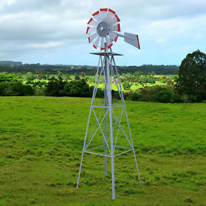 garden windmill metal 8ft windmill yard garden decoration weather rust resistant wind  spinners DAYXEZA