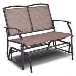 giantex patio glider bench outdoor, swing loveseat, patio swing rocker  lounge NSZXIDX