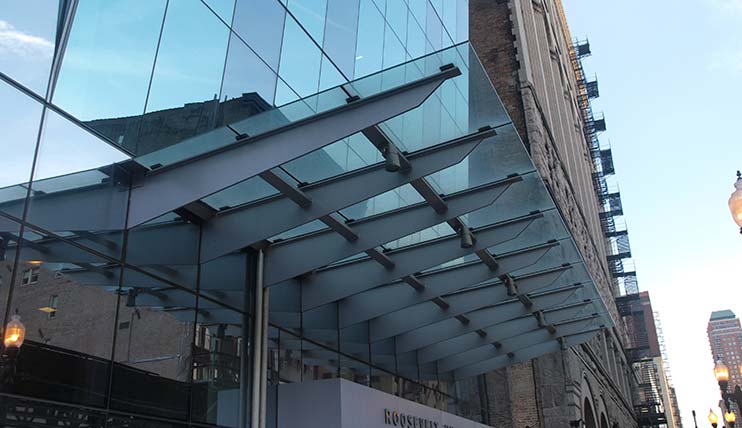 glass canopy design - slope considerations BYMNCMM