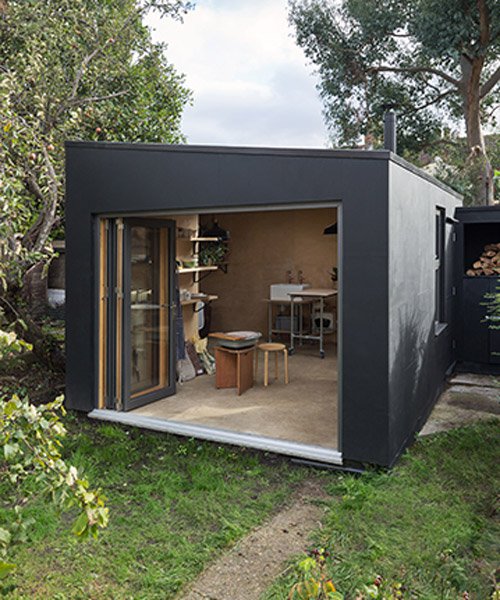 grey griffiths architects completes garden studio from waste material, ... TWRMXJQ