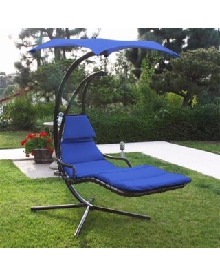 hammock with canopy patio swing chair lounger hammock sun canopy, blue XSEQOFT