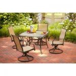 hampton bay patio set hampton bay altamira diamond 5-piece patio furniture dining set, seats 4 YAZAEBY