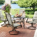 hampton bay patio set hampton bay statesville 5-piece padded sling patio dining set with 53 in. JAPRDYT