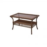 hampton bay spring haven brown all-weather wicker outdoor patio coffee table DRDYNYC