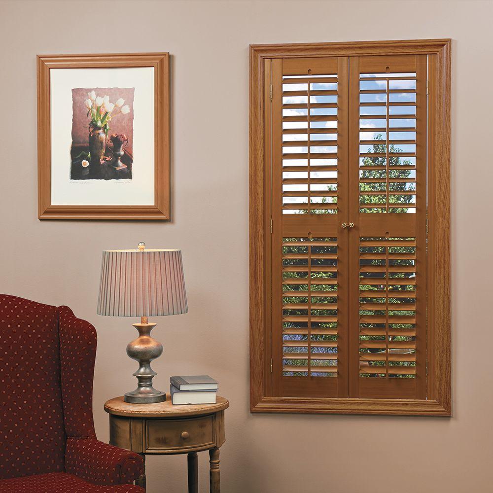 interior shutters home basics plantation faux wood oak interior shutter (price varies by FEZTHOX