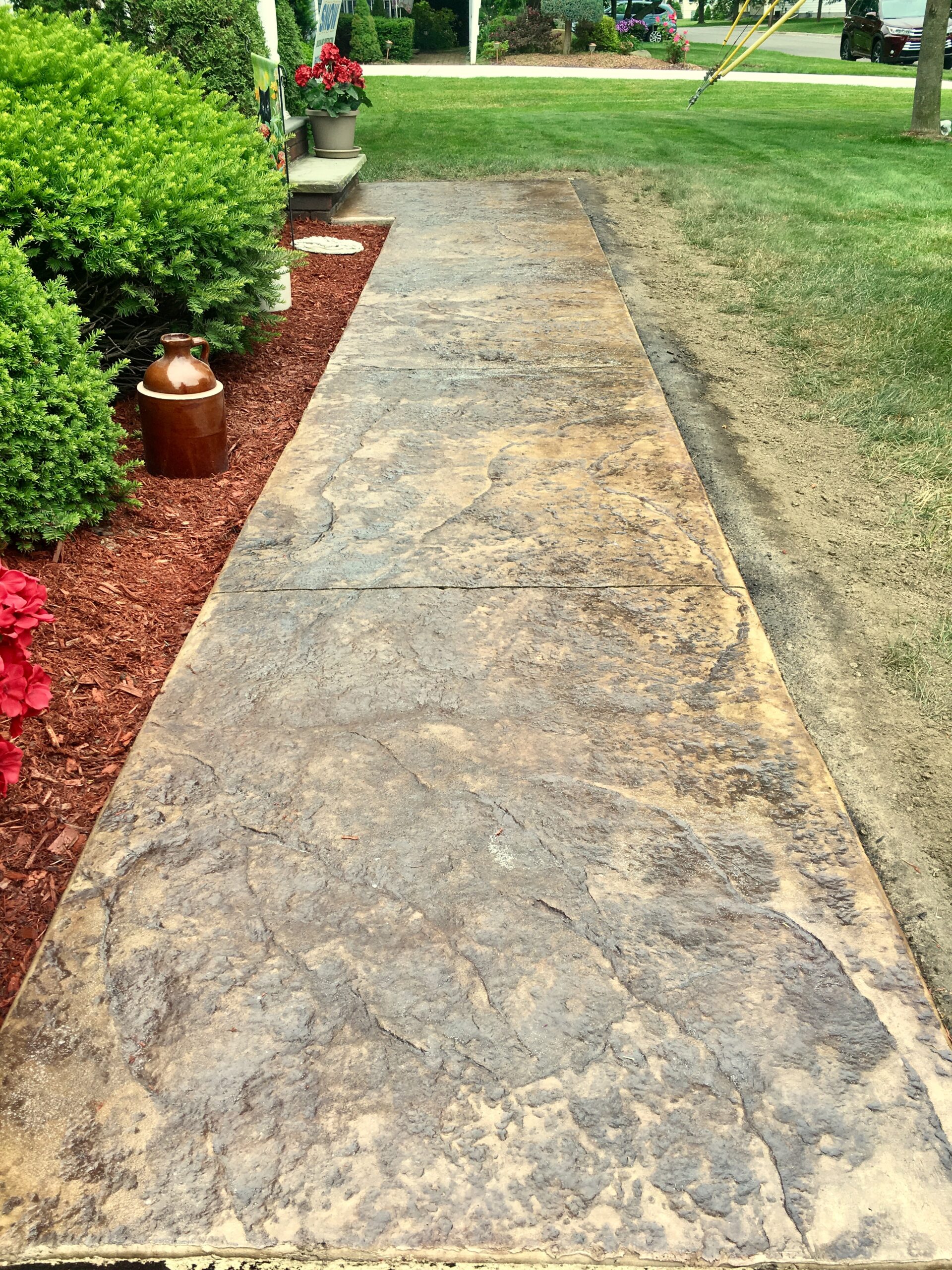 june 2017 -- custom stamped concrete walkway LBTELJE