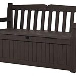 keter eden 70 gallon all weather outdoor patio storage garden bench deck FOCEKLZ