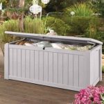 keter white jumbo 150 gallon patio storage bench weatherproof deck box WRTMLSN