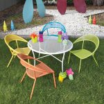 kids garden furniture woodard spright kids wrought iron patio furniture set with four chairs | YQNMVLC