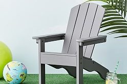 kids outdoor furniture charcoal adirondack chair RUSTMDF