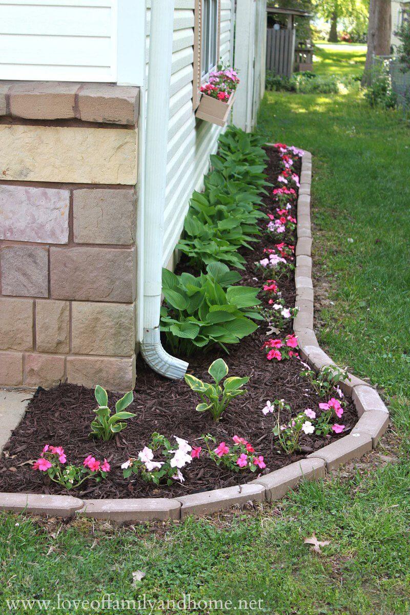 landscape edging ideas 1. simple flower bed with brick border XEWYCIT