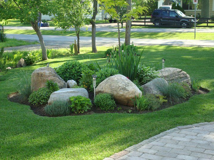 landscaping with rocks mix landscape bed with large rocks COSYJAF