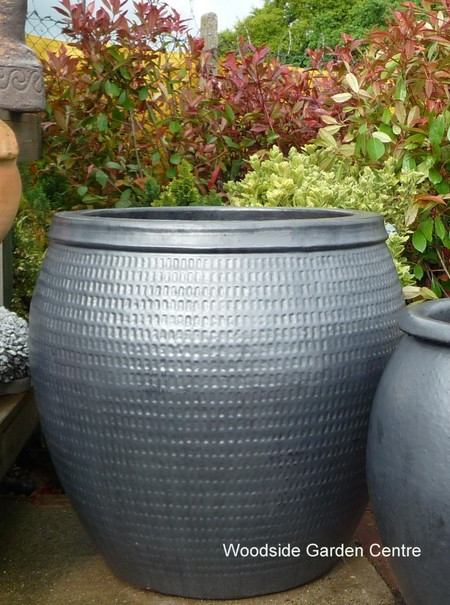 large garden pots extra glazed pot gun metal collar planter woodside QXPUYWB