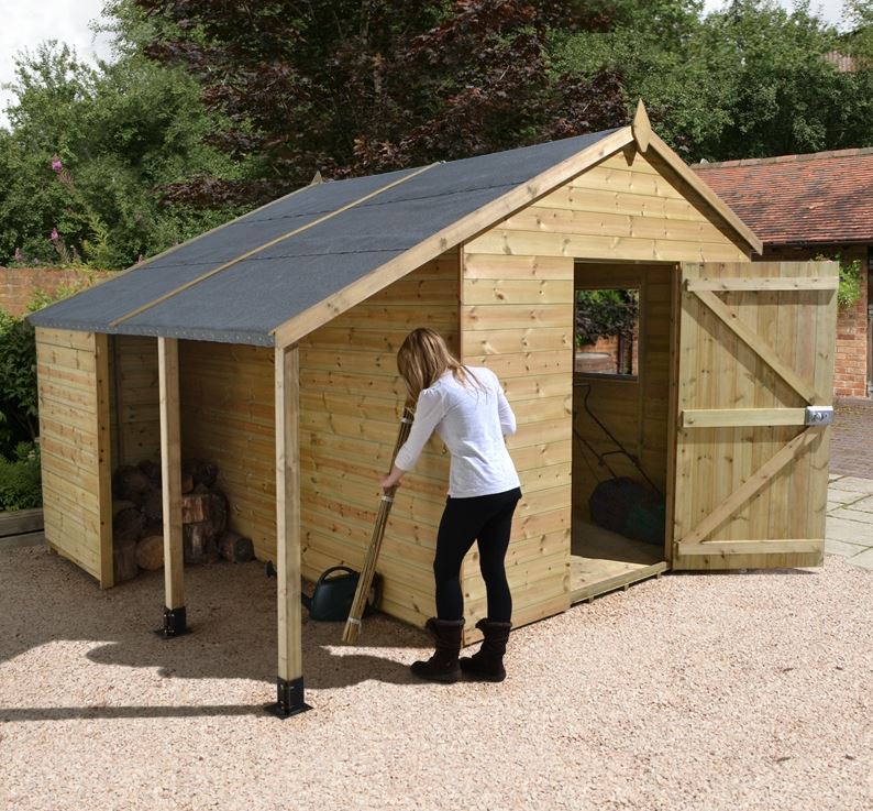 large garden sheds 16 x 10 ultimate heavy duty large shed with log store QVTFOIN