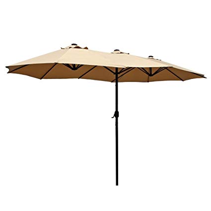 le papillon 14 ft patio outdoor umbrella double-sided aluminum table patio JNUVIAS