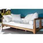 limited teak patio daybed with cushions PCBNQDG