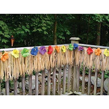 luau deck party fringe - decorate your garden decking area, 24 foot BYQAFUJ