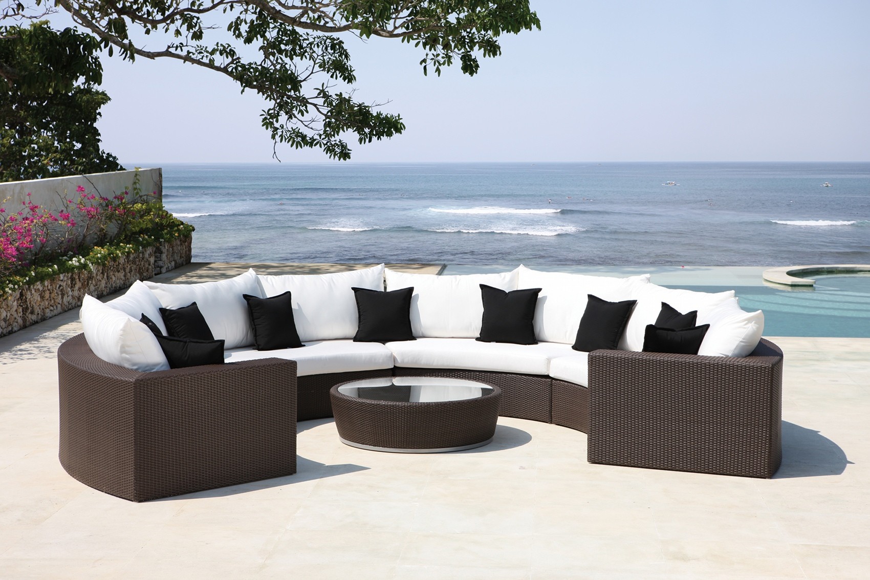 luxury garden furniture malai half moon lounger JAEXYNA