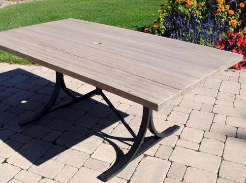 menards patio furniture backyard creations® boulder creek rectangular dining patio table at menards® FTFECVT