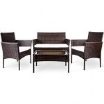 merax 4 pc outdoor garden rattan patio furniture set cushioned seat wicker ZOZWQXL