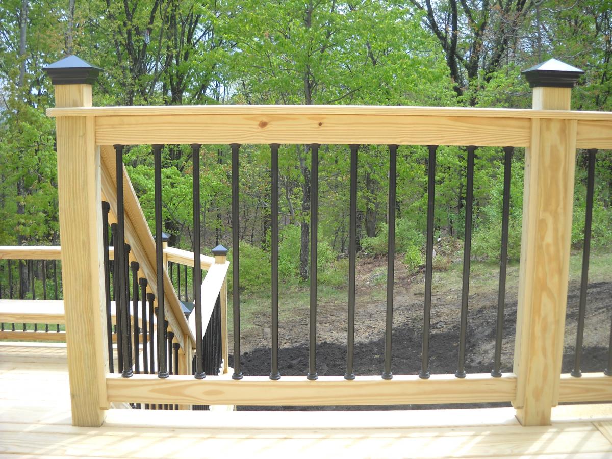 metal deck spindles over pressure treated pine ZYNWPEF