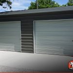 metal garage kits 21x24 custom two car garage with grey roof and white trim BUDKECC