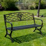 metal garden chairs outdoor bench patio chair metal garden furniture deck backyard park porch ORTNZAI