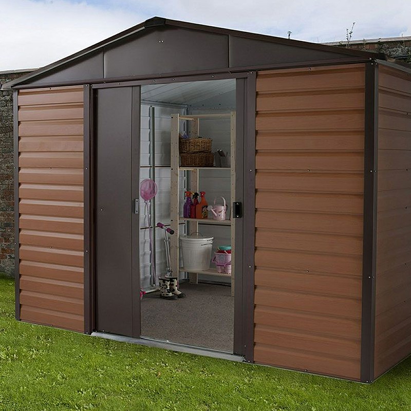 metal garden sheds click image to enlarge yardmaster 10 x 6 woodview apex metal garden RZDKVWA