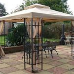 metal gazebo buckingham metal framed luxury gazebo beige canopy 3m x 3m includes RNZSJDD