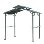 metal gazebo display product reviews for matt black metal rectangle grill gazebo  (exterior: RKZMALX