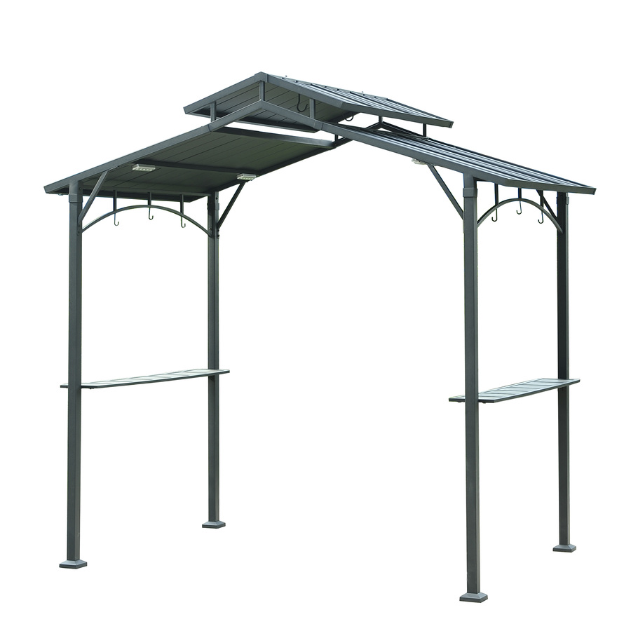 metal gazebo display product reviews for matt black metal rectangle grill gazebo  (exterior: RKZMALX